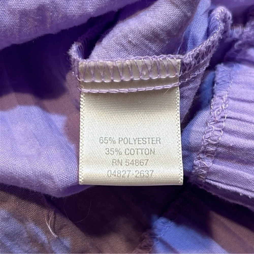CHRISTOPHER & BANKS Lilac Short Sleeve
Crinkle Button Down Top Size XL - Picture 6 of 7